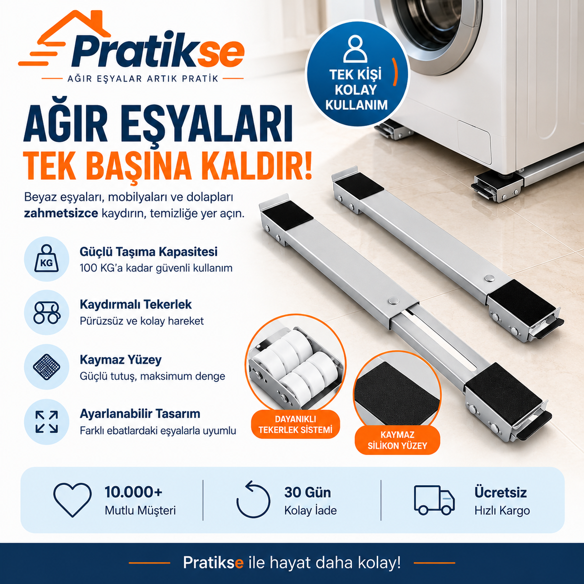 Ayarlanabilir Ağır Eşya Taşıma Aparatı – 300 KG